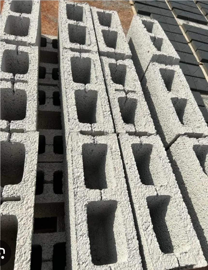 Hollow block stock in the yard
